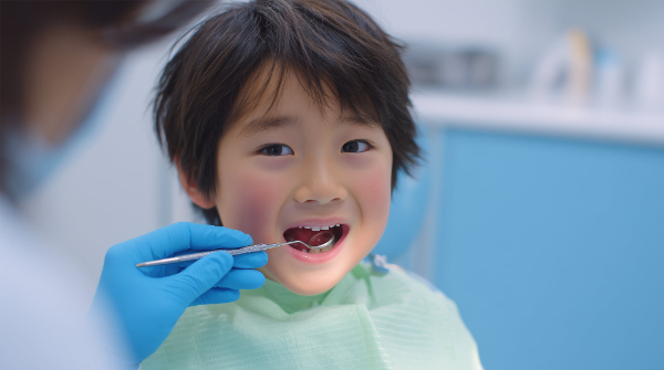 歯肉炎を予防する為に定期的に歯科検診を受ける子ども