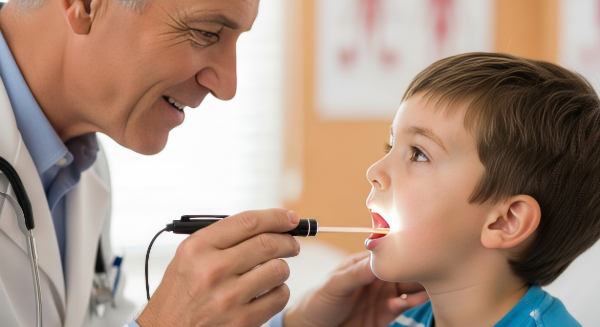 舌の正しい位置を覚える男の子